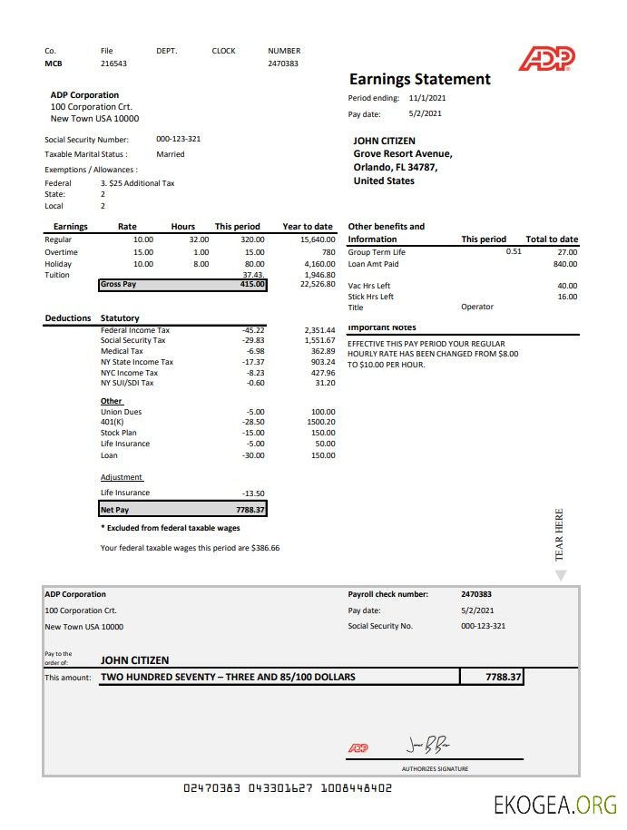 USA ADP Bénéfices st.  exceler pdf